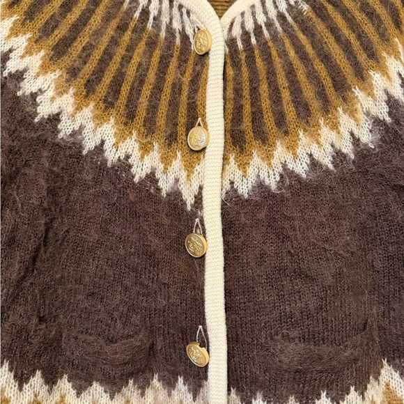 J. Crew Brown and Cream Cardigan Sweater - Picture 3 of 6